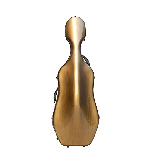 HDYNUZ Cello-Koffer mit Rädern, 4/4 Karbonfaser-Cello-Hartschalenkoffer, wasserdicht und komprimierbar, leichte Luftfracht (Color : Yellow)